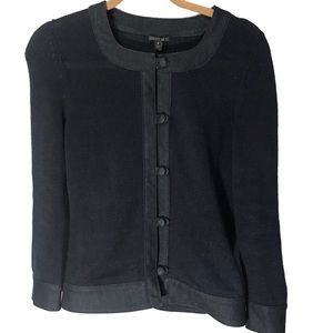 Lafayette 148 Navy Button Up Knit Cardigan